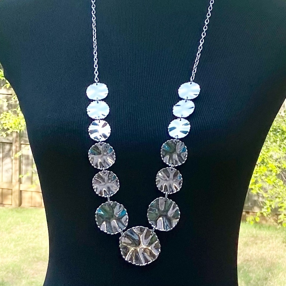 NWT BALLET HAMMERED SILVER MEDALLION NECKLACE